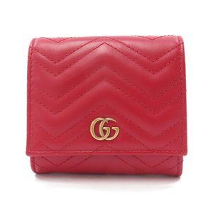 Gucci Chevron Marmont Wallet in Red